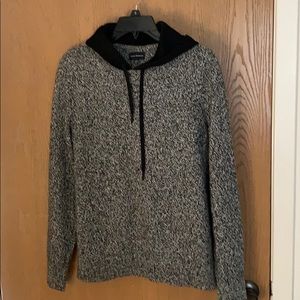 Club Monaco Jacket with Hoodie - Black/Grey - S
